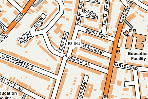 B8 1NU map - OS OpenMap – Local (Ordnance Survey)