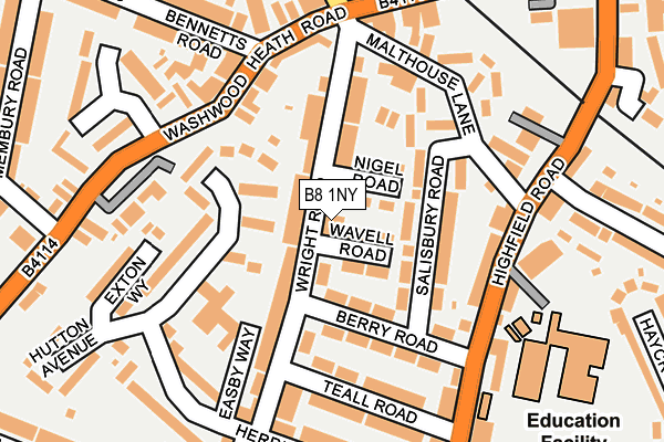 B8 1NY map - OS OpenMap – Local (Ordnance Survey)