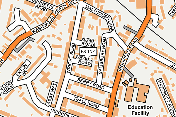 B8 1NZ map - OS OpenMap – Local (Ordnance Survey)