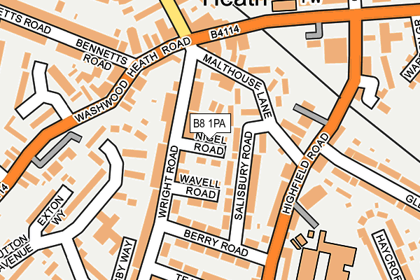 B8 1PA map - OS OpenMap – Local (Ordnance Survey)