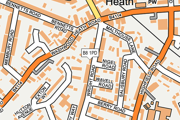 B8 1PD map - OS OpenMap – Local (Ordnance Survey)