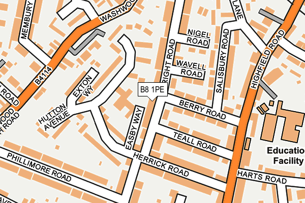 B8 1PE map - OS OpenMap – Local (Ordnance Survey)