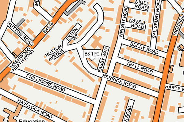 B8 1PG map - OS OpenMap – Local (Ordnance Survey)