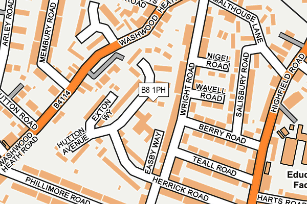 B8 1PH map - OS OpenMap – Local (Ordnance Survey)