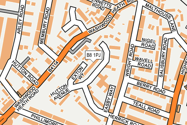 B8 1PJ map - OS OpenMap – Local (Ordnance Survey)