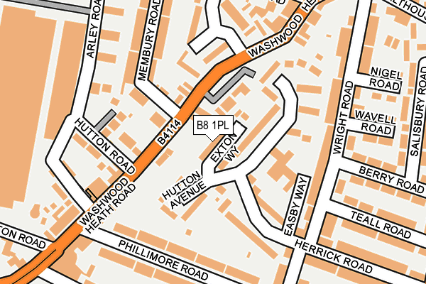 B8 1PL map - OS OpenMap – Local (Ordnance Survey)