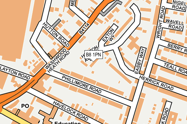 B8 1PN map - OS OpenMap – Local (Ordnance Survey)