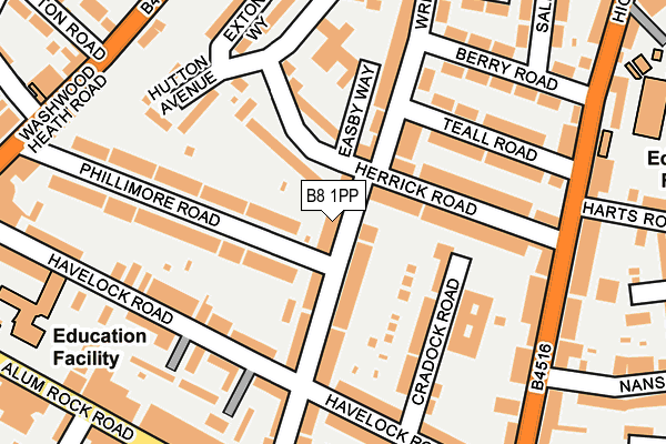 B8 1PP map - OS OpenMap – Local (Ordnance Survey)