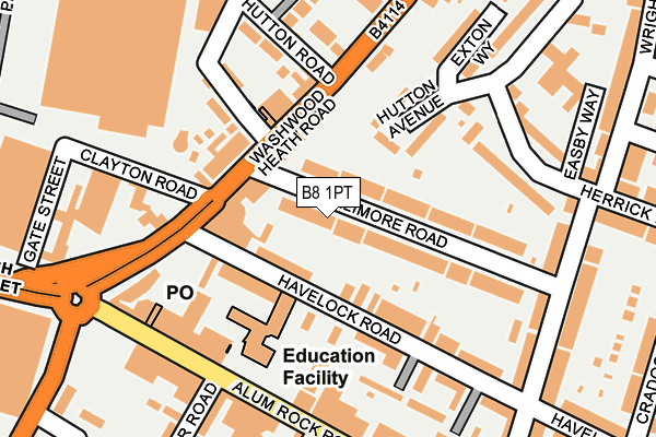 B8 1PT map - OS OpenMap – Local (Ordnance Survey)