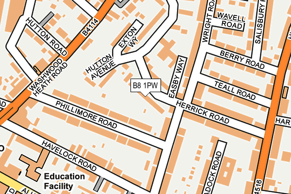 B8 1PW map - OS OpenMap – Local (Ordnance Survey)