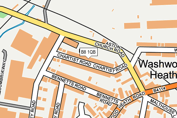 B8 1QB map - OS OpenMap – Local (Ordnance Survey)