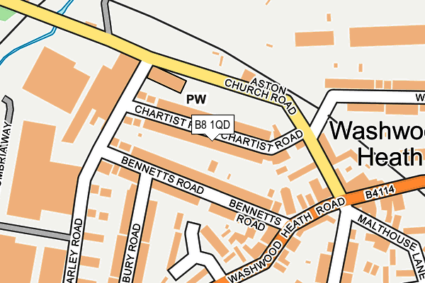 B8 1QD map - OS OpenMap – Local (Ordnance Survey)