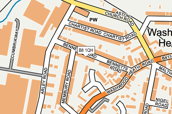 B8 1QH map - OS OpenMap – Local (Ordnance Survey)