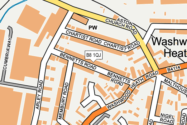 B8 1QJ map - OS OpenMap – Local (Ordnance Survey)