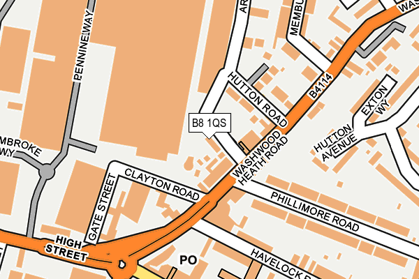 B8 1QS map - OS OpenMap – Local (Ordnance Survey)