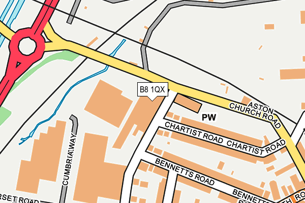 B8 1QX map - OS OpenMap – Local (Ordnance Survey)