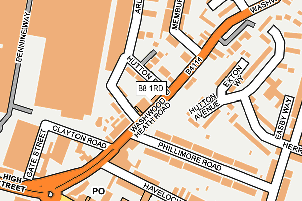 B8 1RD map - OS OpenMap – Local (Ordnance Survey)