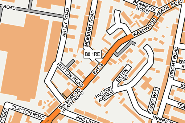 B8 1RE map - OS OpenMap – Local (Ordnance Survey)