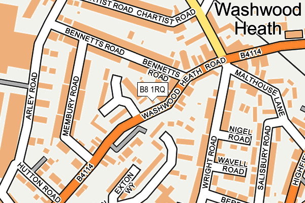 B8 1RQ map - OS OpenMap – Local (Ordnance Survey)