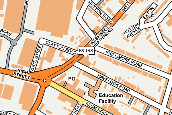 B8 1RS map - OS OpenMap – Local (Ordnance Survey)