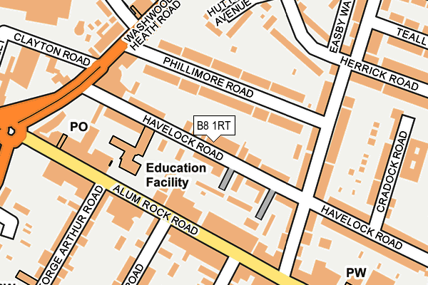 B8 1RT map - OS OpenMap – Local (Ordnance Survey)