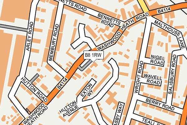 B8 1RW map - OS OpenMap – Local (Ordnance Survey)