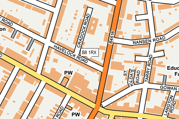 B8 1RX map - OS OpenMap – Local (Ordnance Survey)