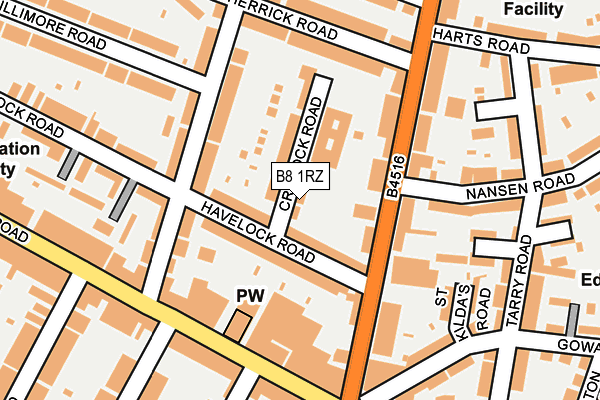 B8 1RZ map - OS OpenMap – Local (Ordnance Survey)