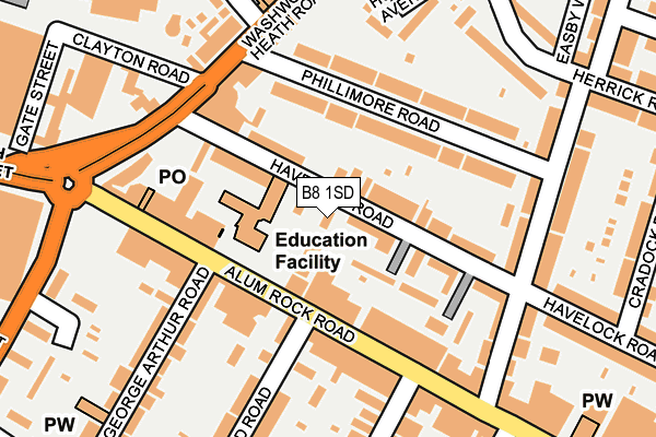 B8 1SD map - OS OpenMap – Local (Ordnance Survey)