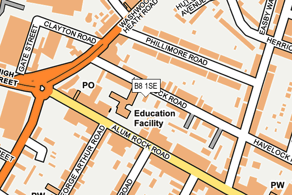 B8 1SE map - OS OpenMap – Local (Ordnance Survey)