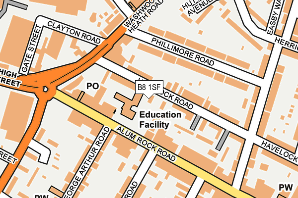 B8 1SF map - OS OpenMap – Local (Ordnance Survey)