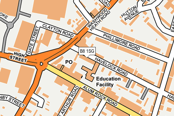 B8 1SG map - OS OpenMap – Local (Ordnance Survey)