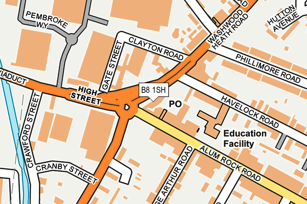 B8 1SH map - OS OpenMap – Local (Ordnance Survey)