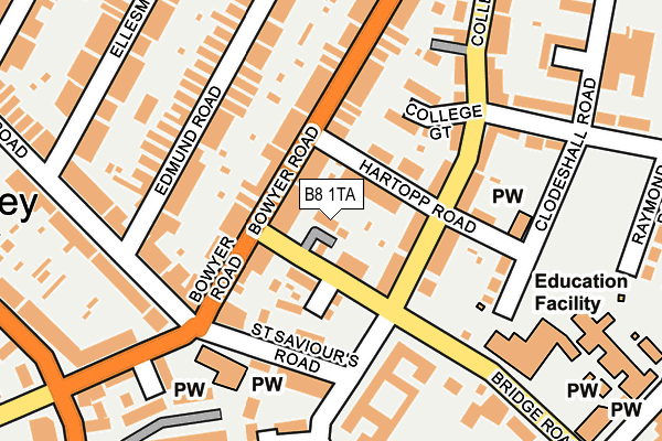 B8 1TA map - OS OpenMap – Local (Ordnance Survey)