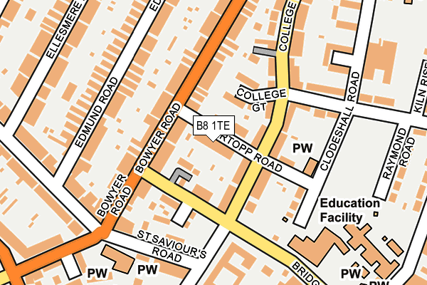 B8 1TE map - OS OpenMap – Local (Ordnance Survey)