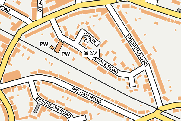 B8 2AA map - OS OpenMap – Local (Ordnance Survey)