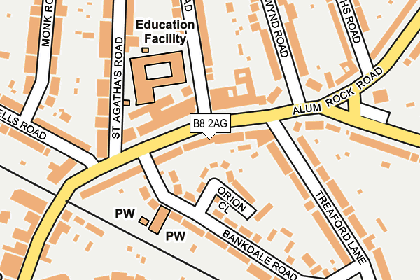 B8 2AG map - OS OpenMap – Local (Ordnance Survey)