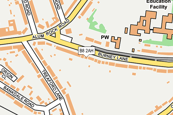 B8 2AH map - OS OpenMap – Local (Ordnance Survey)