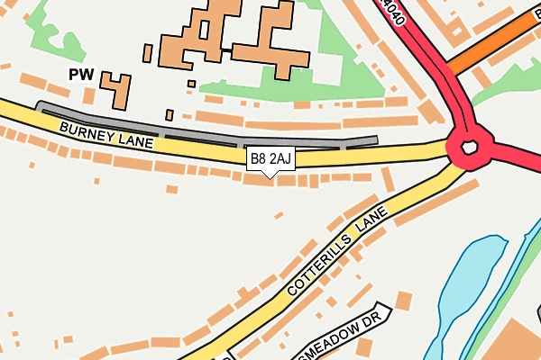 B8 2AJ map - OS OpenMap – Local (Ordnance Survey)