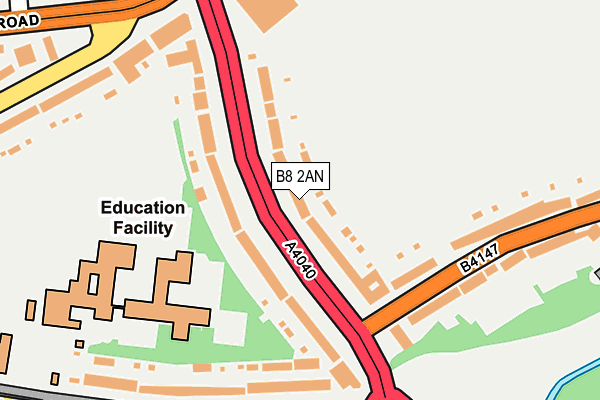 B8 2AN map - OS OpenMap – Local (Ordnance Survey)