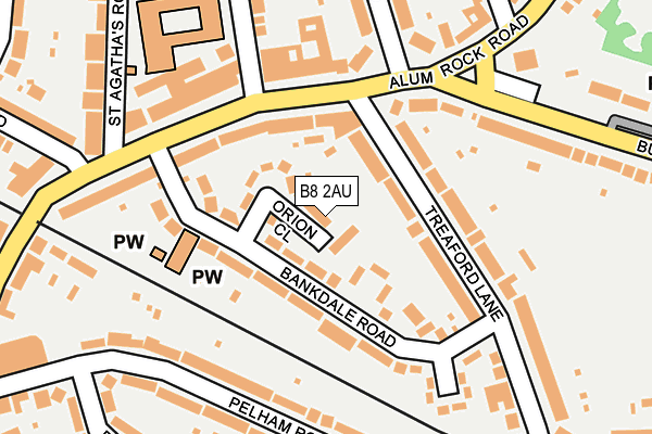 B8 2AU map - OS OpenMap – Local (Ordnance Survey)