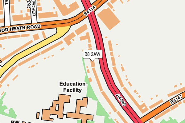 B8 2AW map - OS OpenMap – Local (Ordnance Survey)