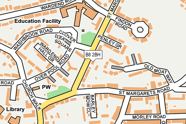 B8 2BH map - OS OpenMap – Local (Ordnance Survey)