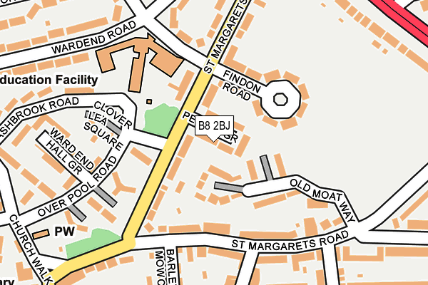 B8 2BJ map - OS OpenMap – Local (Ordnance Survey)