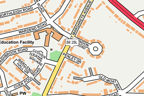 B8 2BL map - OS OpenMap – Local (Ordnance Survey)