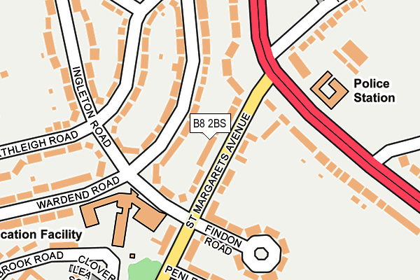 B8 2BS map - OS OpenMap – Local (Ordnance Survey)