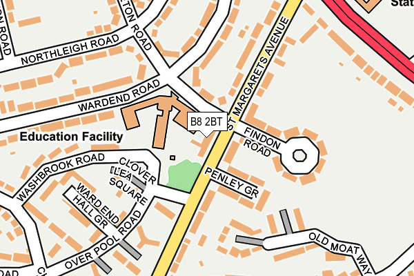 B8 2BT map - OS OpenMap – Local (Ordnance Survey)