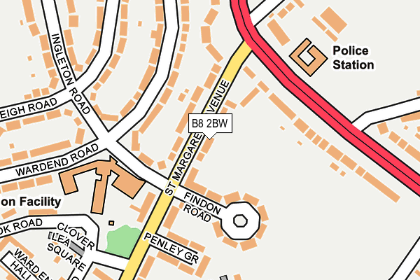 B8 2BW map - OS OpenMap – Local (Ordnance Survey)