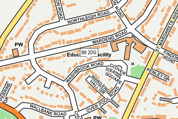 B8 2DG map - OS OpenMap – Local (Ordnance Survey)