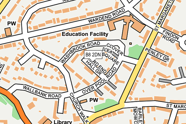 B8 2DN map - OS OpenMap – Local (Ordnance Survey)